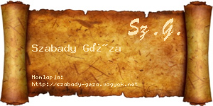 Szabady Géza névjegykártya